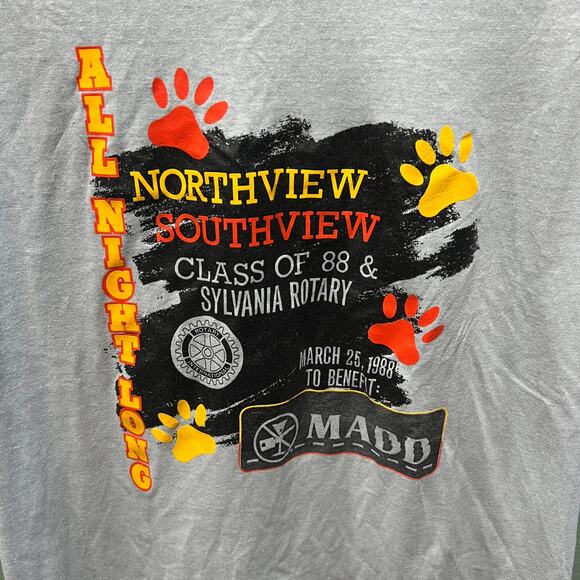 Rare 1988 Northview Southview All Night Long Rotary Vintage Gray Tee - Picture 2 of 5